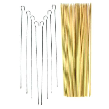 Fun Landscaping Fun Landscaping FL219SKWS Barbecue Steel & Bamboo Kabob Skewer Set FL219SKWS